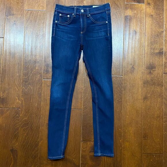 Rag & Bone Bedford Skinny Fit Dark Denim Cotton Blend Jeans Women's Size 26 x 30 - Picture 3 of 11